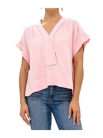 Oliphant Roll Sleeve Top in Bahama Pink (view 2)