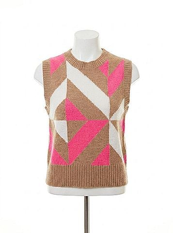 Kinross Lucia Geo Vest in Almond Multi (view 1)
