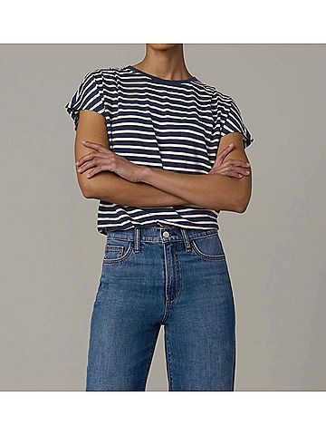 Joe's Jeans Bubble Crewneck Tee in Navy Stripe (view 2)