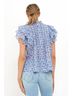 Oliphant Blue Pintuck Ruffle Top in Veranda Blue Size S - photo 3