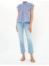 Oliphant Blue Pintuck Ruffle Top in Veranda Blue Size S - photo 4