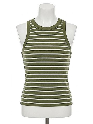 Velvet by Graham & Spencer Morie Tank in Green/White (view 1)