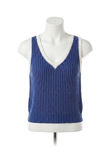 Fifteen Twenty Nicole Sweater Tank in Blue/White (view 1)