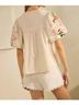 Oddi Floral Brown Solid Poplin Top in Cream Size L - photo 5