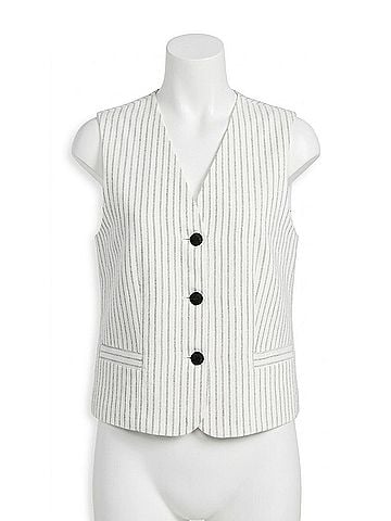 Rag & Bone Erin Linen Vest in White Stripe (view 1)