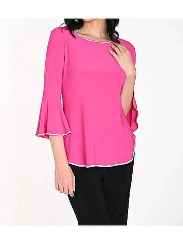 Frank Lyman Design Bianca Top in Bright Pink And Crystal (view 2)