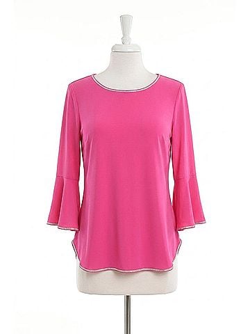 Frank Lyman Design Bianca Top in Bright Pink And Crystal (view 1)
