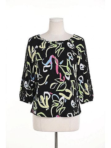 Frank Lyman Design Berri Top in Black And Multi Color Abstract Print (view 1)