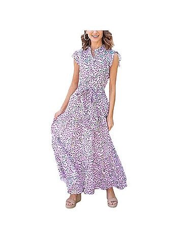 Oliphant Ruffle Collar Button Maxi Dress Casual Dress (view 1)