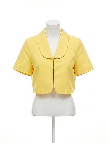 French Connection Theo Linen Oversized Collar Top in Daisy Yellow (view 1)