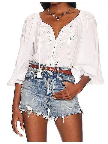 Cleobella Greta Blouse in Ivory (view 2)