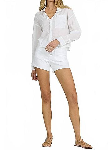 Dear John Adrianna Long Sleeve Button Shirt in White (view 2)