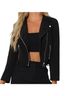 Forever 21 Solid Black Faux Leather Jacket Size S - photo 1