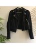 Forever 21 Solid Black Faux Leather Jacket Size S - photo 3