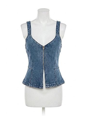 Show Me Your Mumu Shay Corset Top in Dark Denim (view 1)