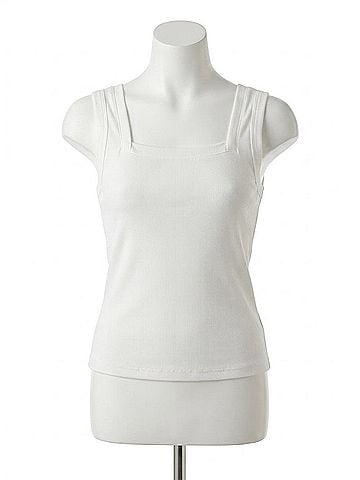 Fifteen Twenty Women's Mindy Square Neck Tank Top in White (view 1)