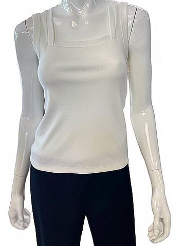 Fifteen Twenty Women's Mindy Square Neck Tank Top in White (view 2)