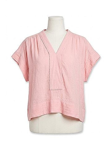Oliphant Roll Sleeve Top in Bahama Pink (view 1)