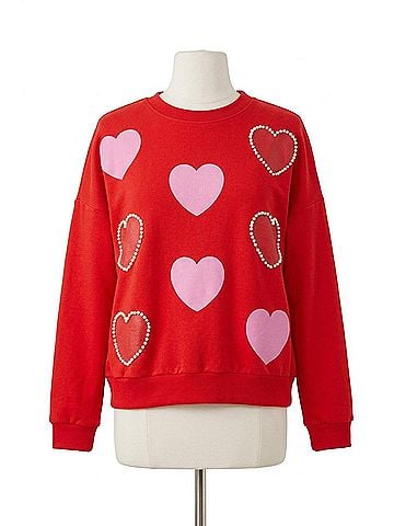 Oddi Hearts Of Love Sweatshirt in Red (view 1)