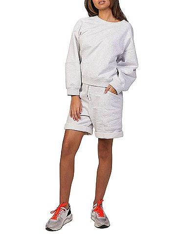 Humanoid Harper Organic Cotton Crewneck Sweatshirt in Birch Heather (view 2)