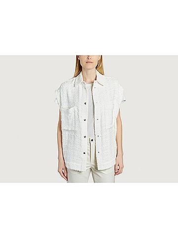 IRO Rua Sleeveless Jacket in White (view 2)