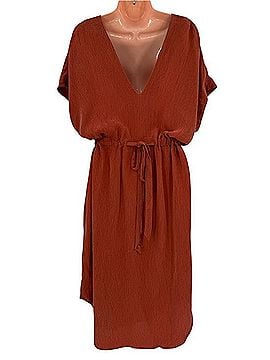 7115 By Szeki Dolman Sleeve Drawstring Midi Dress Casual Dress (view 2)
