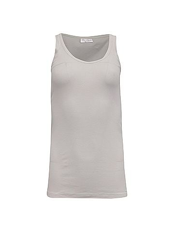 Brunello Cucinelli Brunello Cucinelli Tank Top in White Cotton (view 1)