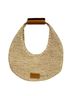 STAUD 100% Raffia Brown White Shoulder Bag One size - photo 1