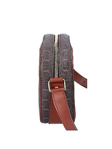 Saint Laurent Yves Saint Laurent SAINT LAURENT PARIS 669957 Le Monogram Coated Canvas x Smooth Calf Camera Bag Shoulder Dark Brown Gold Hardware Women's (view 2)