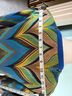 Tabitha 100% Cotton Chevron-herringbone Blue Green Cardigan Size M - photo 3