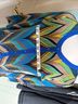 Tabitha 100% Cotton Chevron-herringbone Blue Green Cardigan Size M - photo 5
