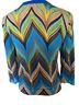 Tabitha 100% Cotton Chevron-herringbone Blue Green Cardigan Size M - photo 2