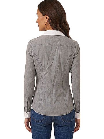 Express The Essential Long Sleeve Button-Down Shirt (view 2)