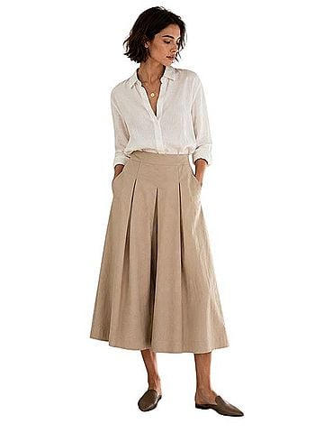 Tibi High Rise Pleated Wide Leg Culottes Casual Pants (view 1)