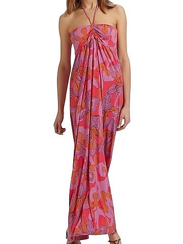 Tibi Iris Ikat Tulip Halter Maxi Dress Cocktail Dress (view 1)