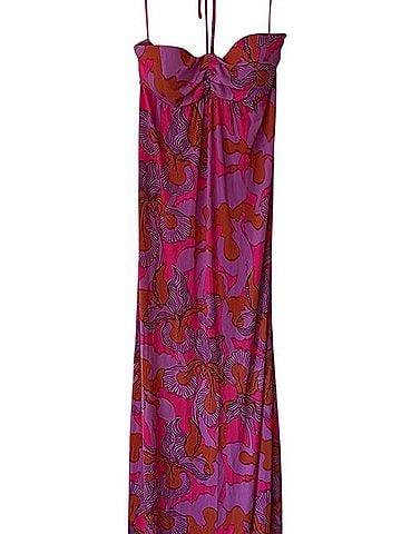 Tibi Iris Ikat Tulip Halter Maxi Dress Cocktail Dress (view 2)
