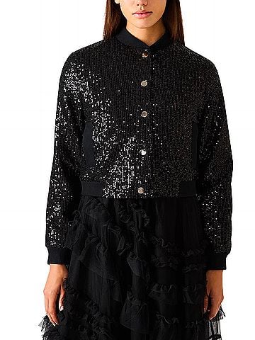 Betsey Johnson Glitterati Bomber Jacket (view 1)