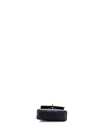 Chanel Coco Top Handle Clutch with Chain Quilted Lambskin with Crystal Detail Nano (view 2)