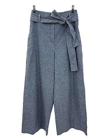 Theory Belt Crop Pant Linen Pants (view 2)
