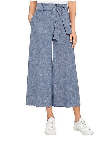 Theory Belt Crop Pant Linen Pants (view 1)