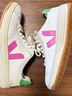VEJA White Pink Green Sneakers Size 7 - photo 5