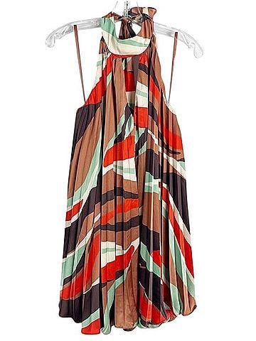 Hutch Halter Pleated Swing Mini Dress Cocktail Dress (view 2)