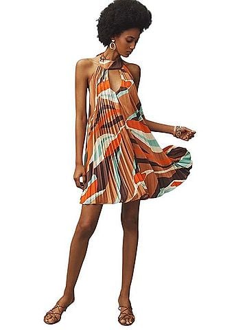 Hutch Halter Pleated Swing Mini Dress Cocktail Dress (view 1)