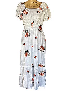 Kindred Floral Embroidered Cottagecore Maxi Casual Dress (view 1)