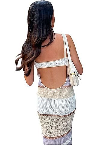 Torn by Ronny Kobo Adriana Neutral Combo Casual Dress (view 2)