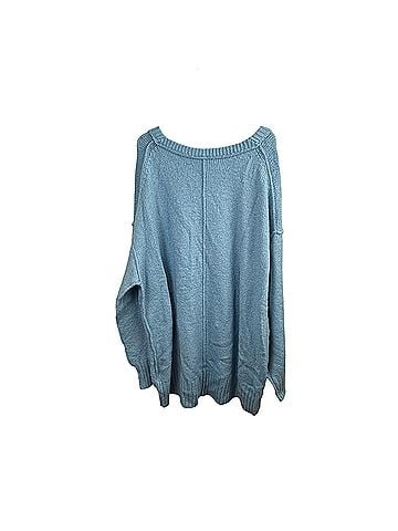 Free People Blue Brookside Oversized Slouchy Tunic Pullover Sweater (view 2)