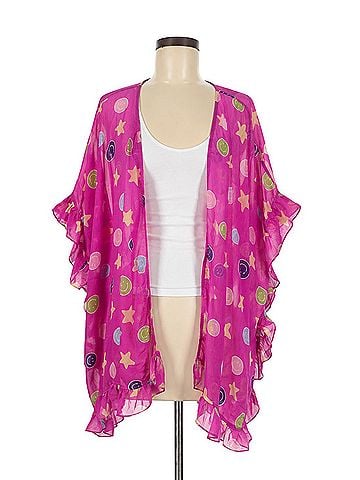 Easel Oh My Gauze Ruffle Trim Kimono Kimono (view 1)