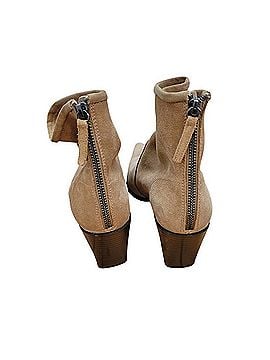 Zara Beige Suede Heeled Boots Heels (view 2)