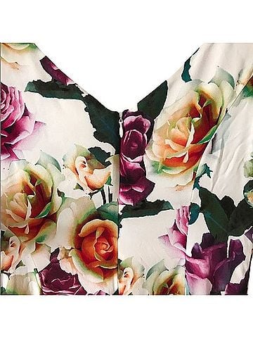 Nicole Miller Asymmetrical Dress With Floral Design Cocktail Dress (view 2)