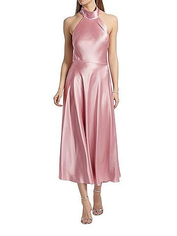 Milly Satin Strapless Halter Dress Casual Dress (view 1)